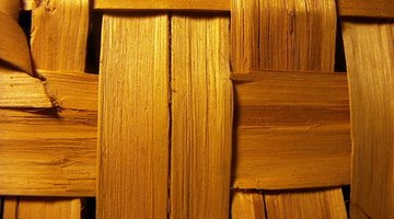A crosshatch pattern using wood strips.
