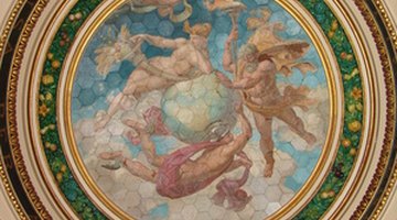 Hide blemishes with a ceiling mural.