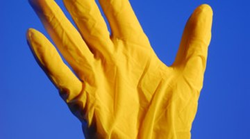 Rubber gloves protect skin from cleaners and chemicals.