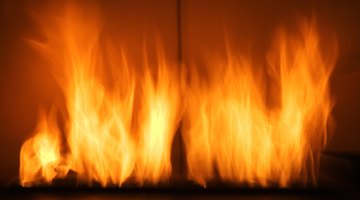 Flames in a brick oven