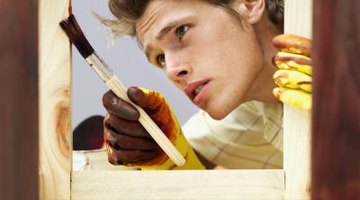 Dark brown stain can be used to create dark blotchy spots in a layered stain.