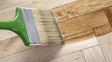 Paint brush with wood stain