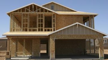 Beginning construction on a wooden house