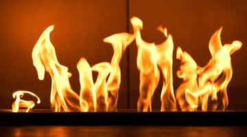 Flames in a brick oven