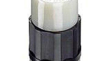 Female twist lock connector, plugs into flanged inlet connector.