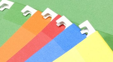 Hanging files must be placed on rails in a filing cabinet.