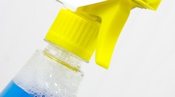 Spray the glass with glass cleaner.