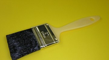 Paint brush used for cutting in